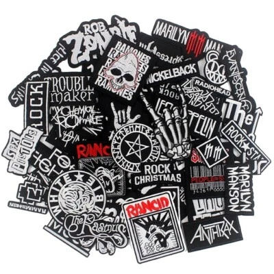 Rock Band Patches Lot of 20 Wholesale Iron-on Applique Heavy Metal Punk Music - Image 1 of 4