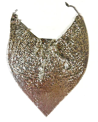 Bolso Monedero Vintage Whiting and Davis Malla Dorada con Cierre de Cristal c1960 Foto 1 de 4