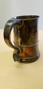 Antique English Sheffield Silver Plated Copper Georgian Tankard Heart Handle - Picture 1 of 7