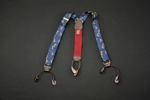Vintage blaue Ente Trafalgar Hosenträger Seide 5424S - Bild 1 von 3