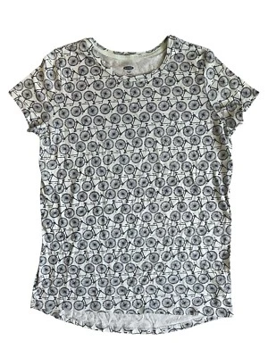 Camiseta de manga corta con estampado de bicicleta azul marino antiguo para mujer - talla XXL  Foto 1 de 3