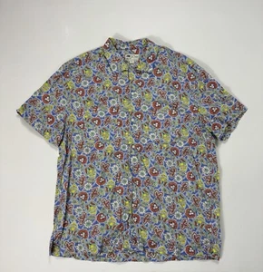 J Crew Men’s Large Floral Button Shirt Vacation Beach Preppy Art Classic - Picture 1 of 9