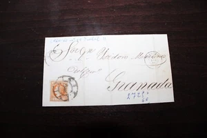 POSTAL HISTORY OF SPAIN. LETTER SENT FROM GRANADA 1861, STAMP QUEEN ISABEL II - Picture 1 of 4
