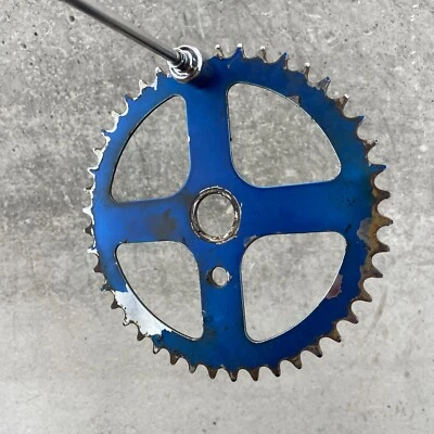 Old School BMX Sprocket 44 Tooth Fits 70s Mongoose 44t Blue Steel 1970s - Image 1 of 4