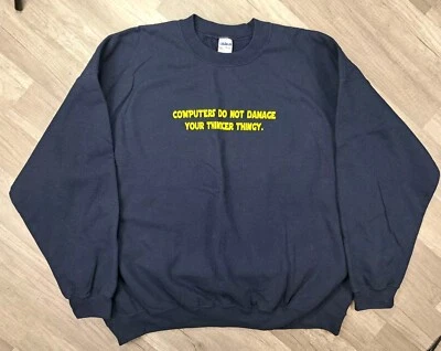Suéter de computadora con estampado gráfico Gildan sudadera azul marino para hombre talla 2XL  Foto 1 de 4
