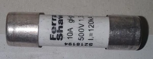 FUSIBLE ORIGINAL 500V 10A FERRAZ SHAWMUT S218194 I 120kA 1.35W 10X38 IEC269-2-1 - Imagen 1 de 5