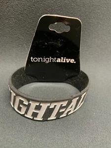 Pulsera de goma Tonight Alive de Hot Topic blanco y negro Fearless Records - Imagen 1 de 8