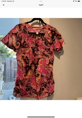 Koi by Kathy Peterson Women's Medium Scrub Tops Lot of 3 NWOT - Image 1 of 4