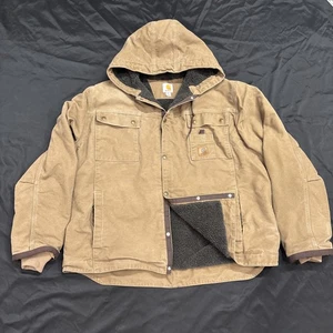 Abrigo Chaqueta Carhartt Sherpa Forrado de Vellón Marrón Trabajo Tareas Para Hombre Talla 2XL - Imagen 1 de 10