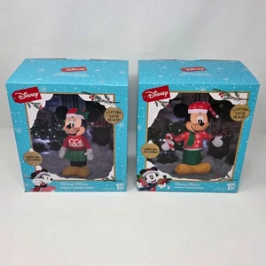 Gemmy Disney Mickey & Minnie Mouse luftgeblasen aufblasbar 3,5 Fuß Weihnachtspullover - Bild 1 von 5
