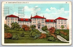 St. John's Orphan Asylum, Utica, New York 1930er Postkarte - Bild 1 von 2