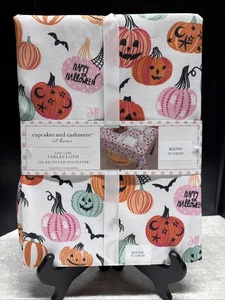 Cupcakes & Kaschmir Halloween Kürbis Tischdecke 70" rund Neu mit Etikett NEU - Bild 1 von 16