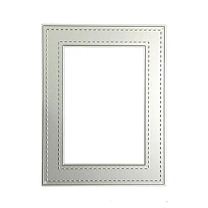 Stitched Rectangle Frame Metal Cutting Dies Stencil DIY Embossing Album Template - Picture 1 of 8