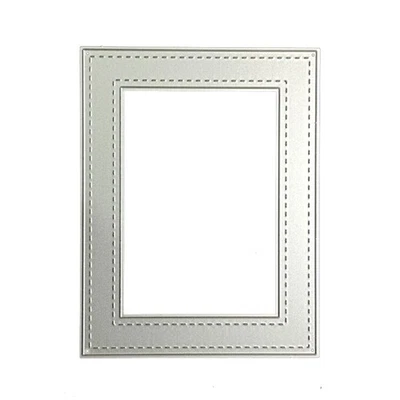 Stitched Rectangle Frame Metal Cutting Dies Stencil DIY Embossing Album Template - Image 1 of 4
