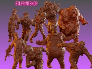 Wasteland Berserker Zombies Cops Bikers Soldier - Vaultz 32mm Escala Miniaturas - Imagen 1 de 7