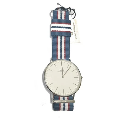 Reloj para hombre Daniel Wellington clásico Nottingham azul blanco correa de tela 0208DW Foto 1 de 4