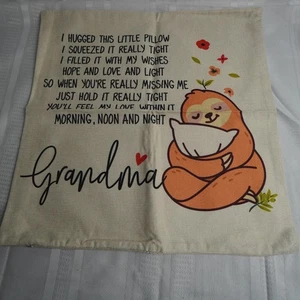 Copricuscino Vilight Home Nonna Lancio Bradipi 18x18 Cotone Lino Decorazione Regalo - Foto 1 di 8