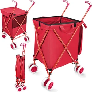 WM99100 Series Folding Shopping Cart with Wheels, Grocery Cart with Removable... - Picture 1 of 7