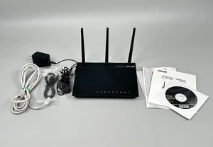 ASUS RT-AC66U Dual Band Gigabit Wireless Router w/Manual & Ethernet Cable - Picture 1 of 9