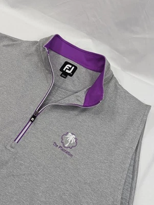 FootJoy Vest Mens Medium Gray Heather Golf 1/4 Zip The Plantation Golf Course  - Image 1 of 4