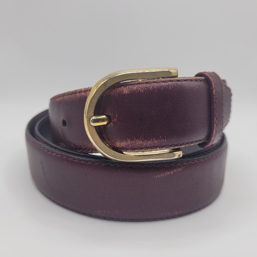 Cintura Christian Dior vintage uomo 40 pelle bordeaux fibbia ottone lusso classico