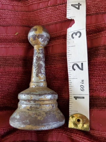 Large Antique or Vintage Lamp Finial Slightly Rounded Base 3.x" tall Cover