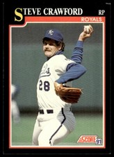 1991 Score #287 Steve Crawford Kansas City Royals