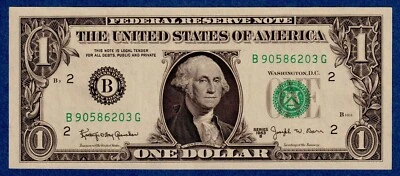 USA  $1 Series 1963B  P-443c - aUNC Banknote B90586203G ( New York) - Image 1 of 2