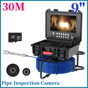 Cámara de inspección de tuberías de 9 pulgadas Ultra HD DVR contador de distancia cámara de video de 17 mm 30M - Imagen 1 de 21