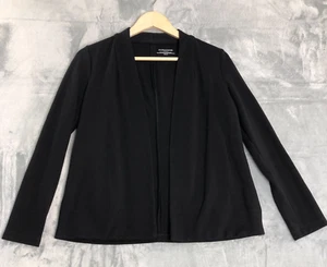 Eileen Fisher Cardigan Top Women PP/PTP Petite Black Stretch Open Front Tencel - Picture 1 of 11