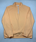 Peter Millar 1/4 Zip Sweater Mens XL Orange Peach Long Sleeve Mock Neck