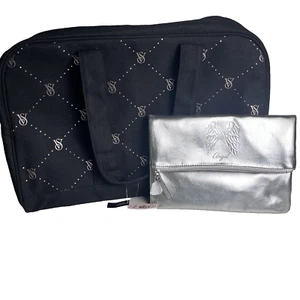 Victorias Secret Weekender Tote Duffel Bag & Angel Metallic Clutch Purse NEW lot - Picture 1 of 21