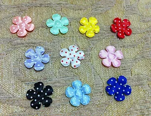100 pcs multi-color polkadot cuty flower appliques craft size 2.5 cm - Picture 1 of 1