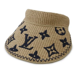 LOUIS VUITTON Sun visor Bijere Monogram Monogram・Raffia Beige/Blue M76810 - Picture 1 of 8
