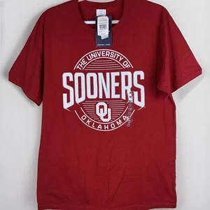NWT Oklahoma Sooners Crimson Iconic Last Leg Short Sleeve Shirt Men’s M - Picture 1 of 4