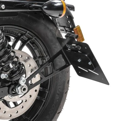 Support de plaque latéral L pour Harley Sportster 883 04-10 noir - Photo 1/4