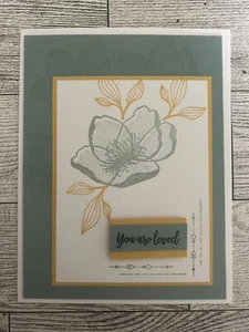 Card Set Of 4 Stampin Up Soft Succulent Flowers You Are Loved - Picture 1 of 2