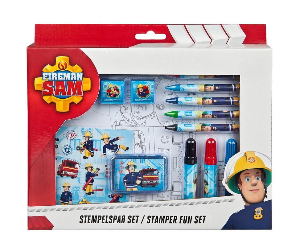 FIREMAN SAM Sonderangebot! Feuerwehrmann Sam Stempel-Set 26-teilig/ Stempeln & Ausmalen NEU!