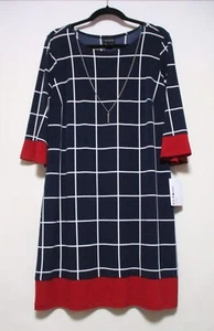NEW WITH TAGS, EN FOCUS SIZE 14 DRESS WITH NECKLACE, STRETCHY - Picture 1 of 13