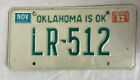 1981 Oklahoma License Plate  LR-512 