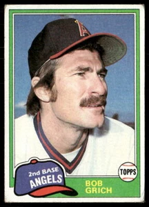 Bob Grich 1981 Topps #182 California Angels Baseball Card - Picture 1 of 2