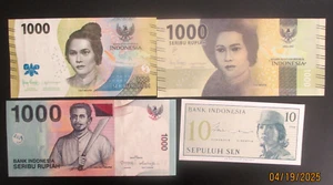 Indonesia, 10-1000 Rupiah, 1964-2011 UNC Banknotes - Picture 1 of 2
