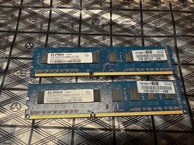 RAM de escritorio 4 GB (2x2 GB) Elpida PC3-10600 (DDR3-1333) DIMM 1333 MHz DDR3 Foto 1 de 2