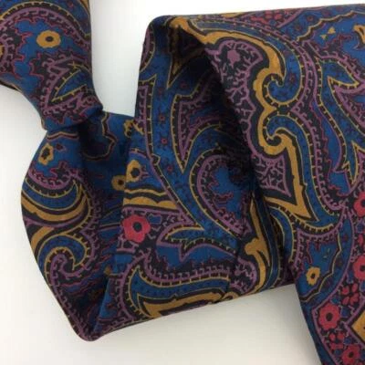 Corbata Condesa Mara Flores Art Nouveau Turquesa Oro Rojo Seda 115-490 De Colección/Rara Foto 1 de 4