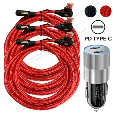 Fast Car Charger 2 Port TYPE C Universal Socket Adapter For iPhone 15 16 Samsung - Image 1 of 4