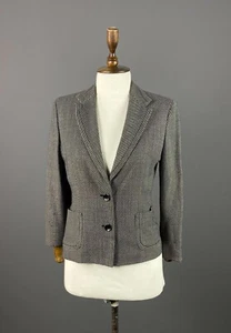 MAX MARA Gray Wool Striped Two Button Blazer Jacket Size EU38 / US8 / GB10 - Picture 1 of 12