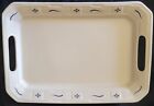 Longaberger Pottery Woven Traditions Blue 17" Tray w/Handles Rectangle Serving