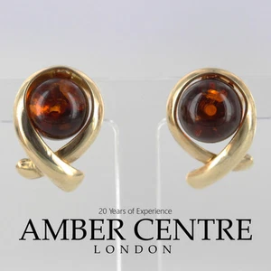 Italian Made German Baltic Amber "Kiss" Studs In 9ct Gold GS0129 RRP£295!!! - Picture 1 of 6
