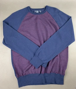 J.Crew Deep Purple & Navy Blue 100% Wool Sweater, Men's Medium - Picture 1 of 4