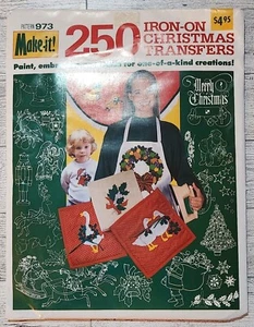Vintage Butterick Make It! Pattern 973 250 Iron-On Christmas Transfers - Picture 1 of 3
